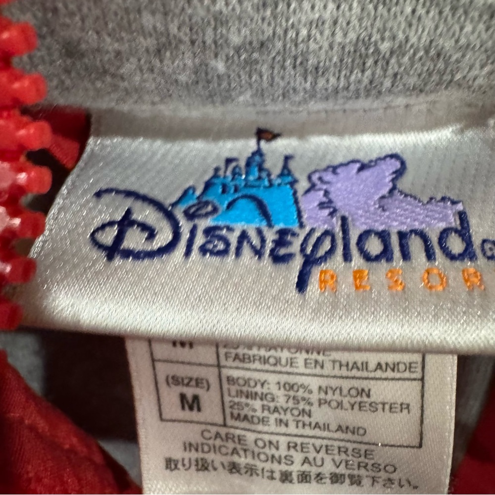 Disneyland Resort Minnie Mouse Y2K Hooded Windbreaker Jacket Red M - Picture 4 of 11